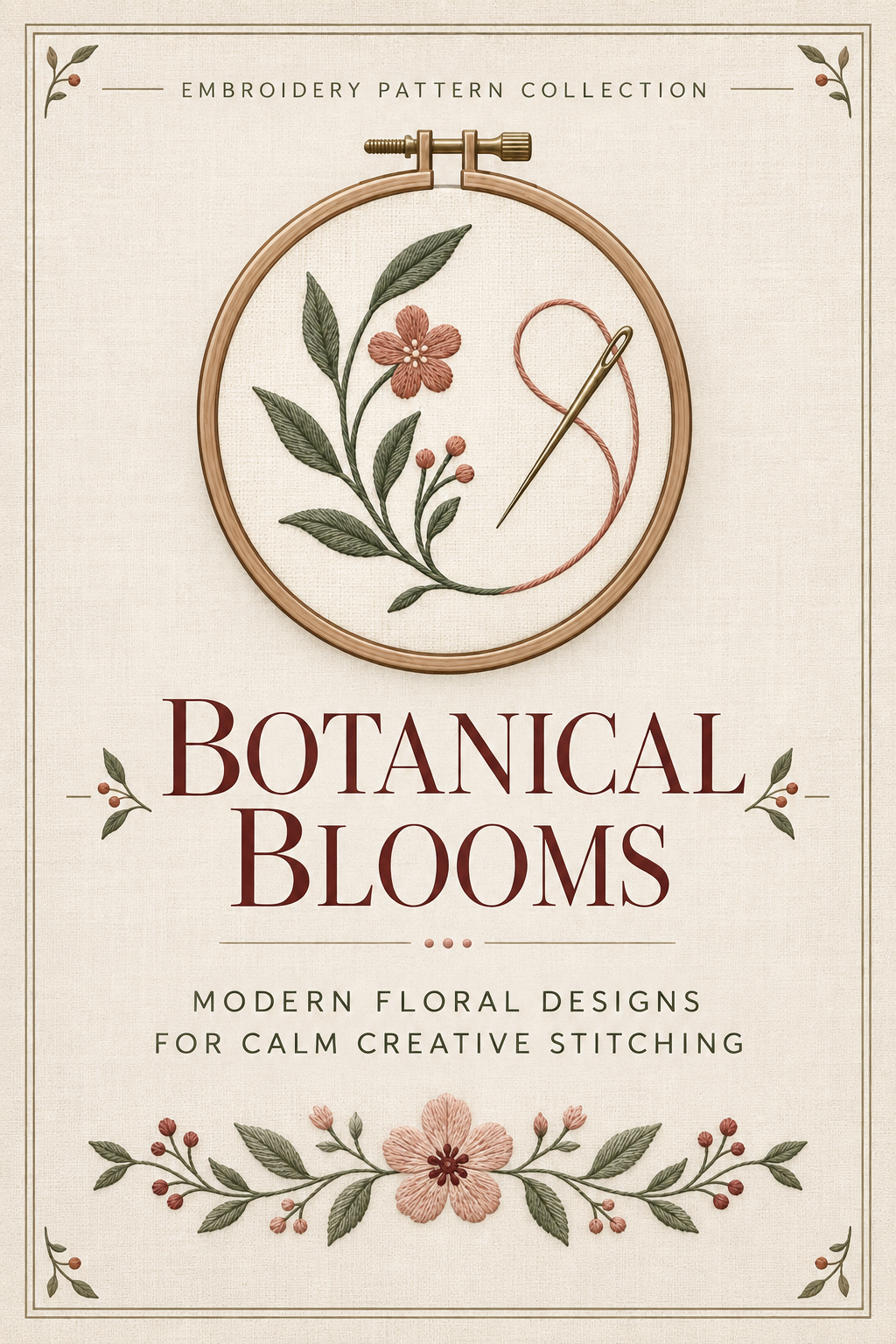 Botanical Blooms – Modern Floral Hand Embroidery Pattern