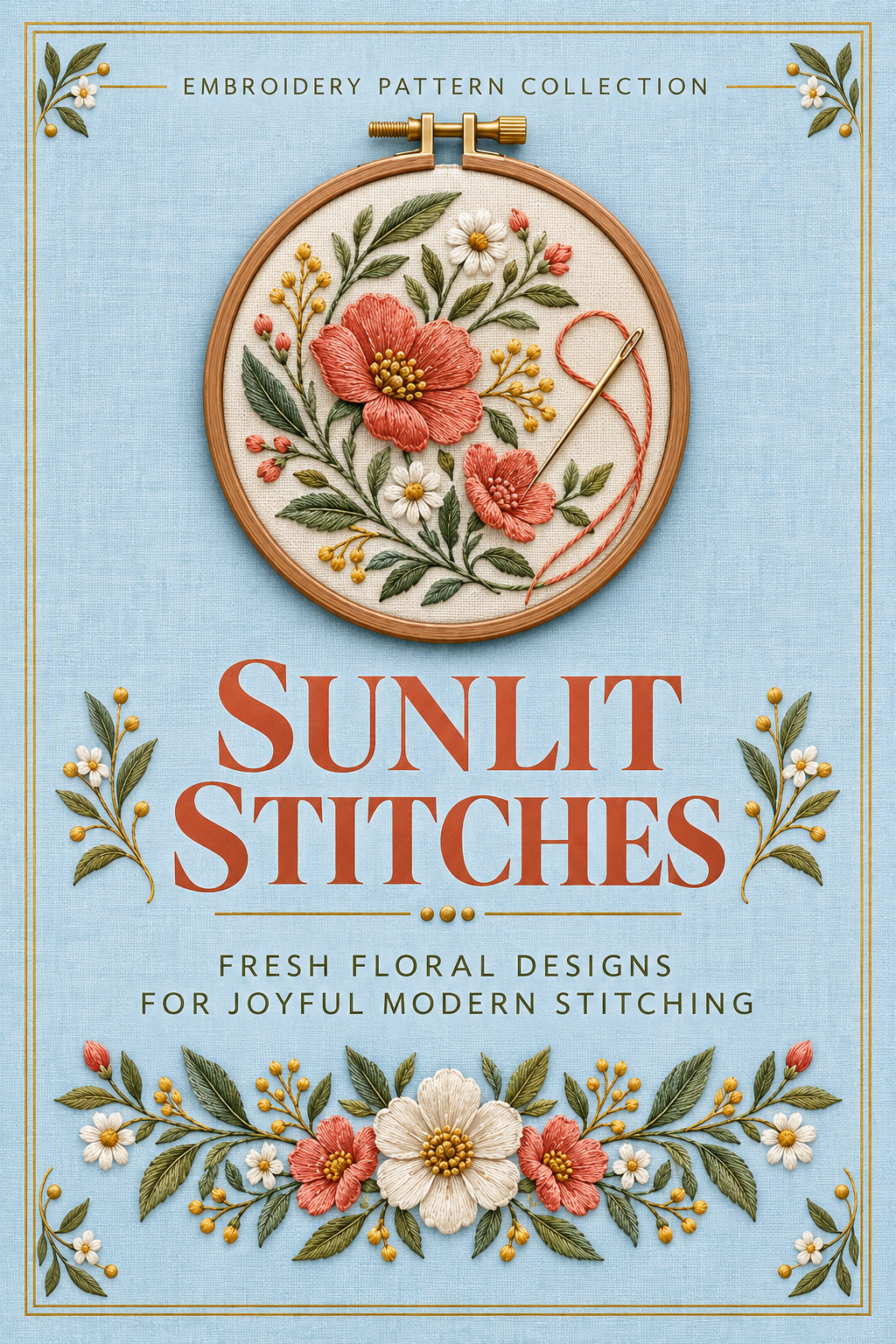 Sunlit Stitches – Bright Floral Hand Embroidery Pattern